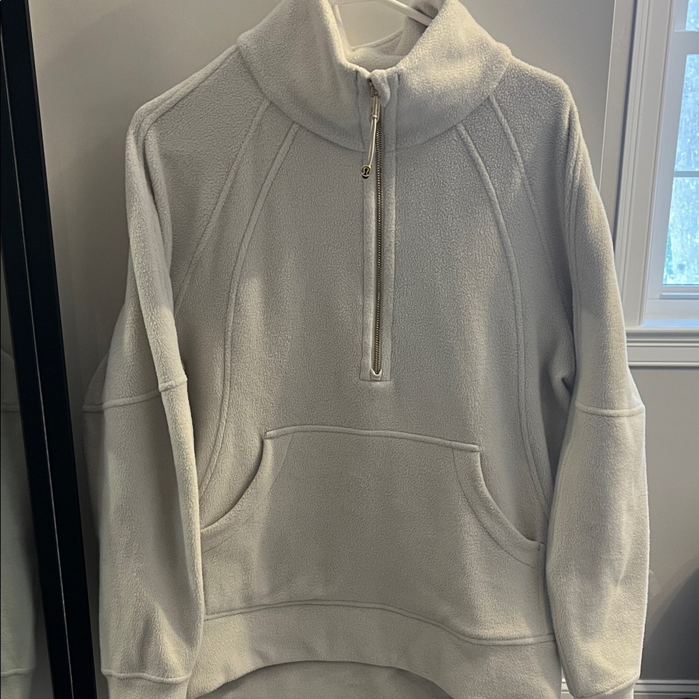 Lululemon Women's White Half-Zip Sweatshirt